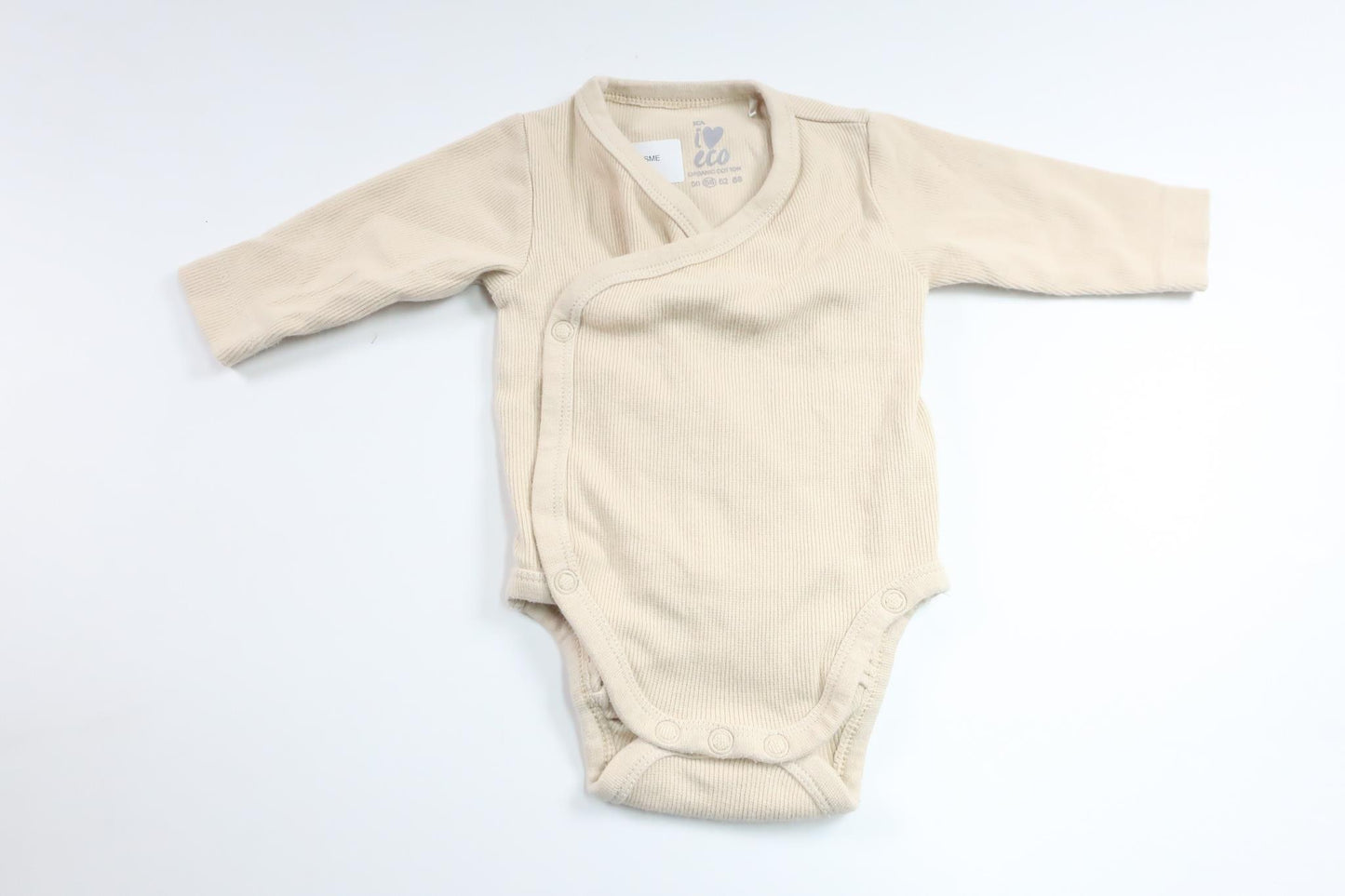 Ribbad body från ICA I Love Eco - Storlek 56 - Beige