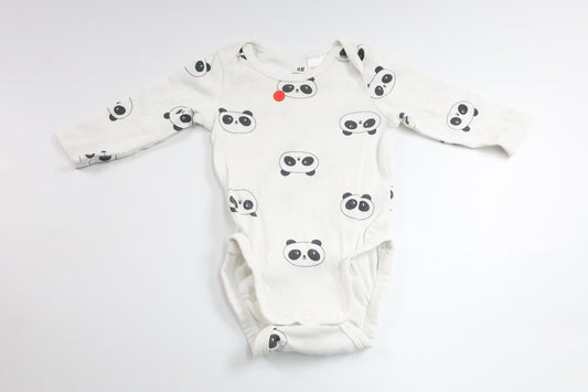 Body med pandor från H&M - Storlek 56 - Vit