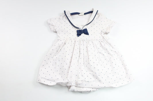 Klänning med inbyggd body från H&M - Storlek 68 - Vit