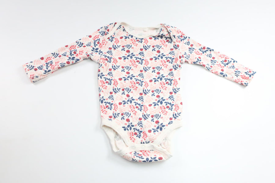 Blommig body från Lupilu - Storlek 62/68 - Vit