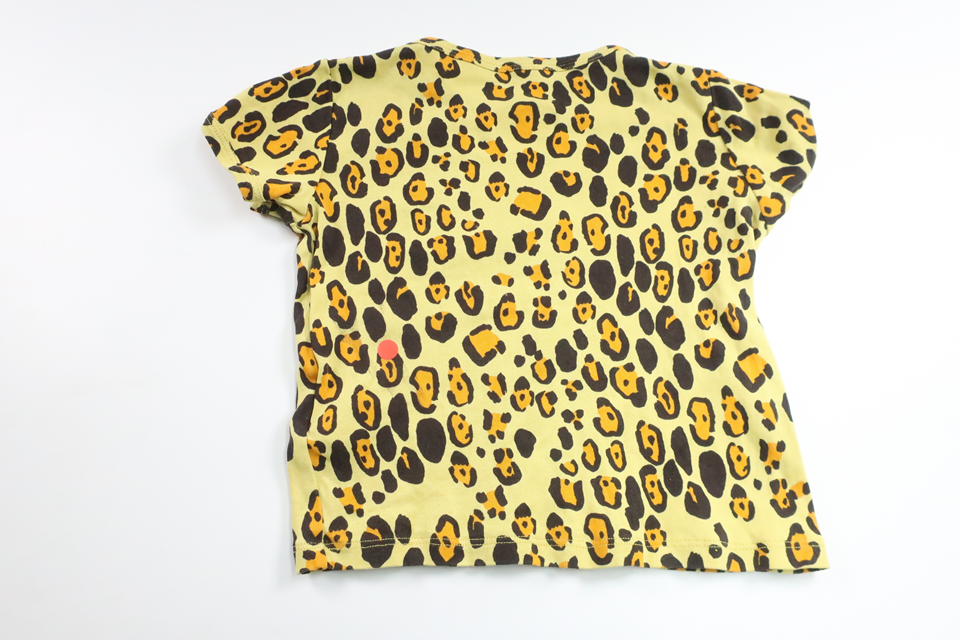 Leopardmönstrad t-shirt från Mini Rodini - Storlek 92/98 - Gul