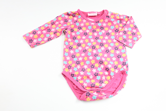 Blommig body från Mini - Storlek 68 - Rosa