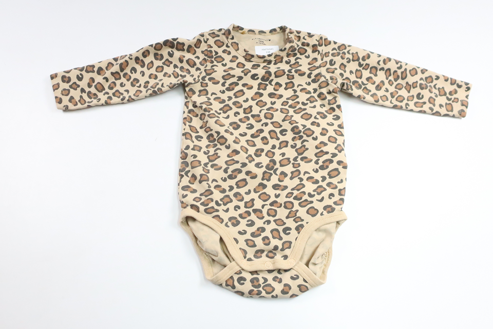 Leopardmönstrad body från Minimarket - Storlek 74/80 - Beige