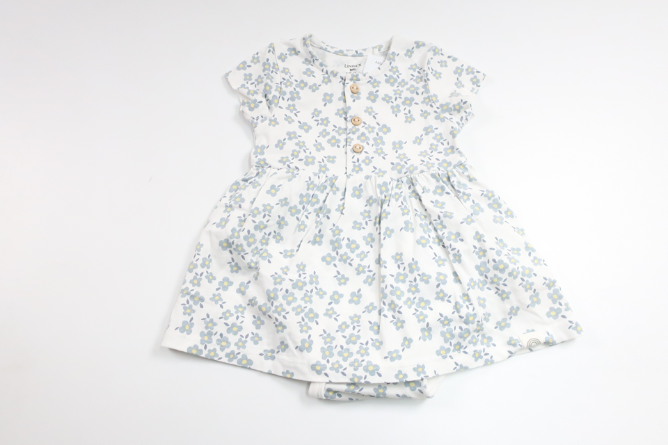 Klänning med inbyggd body från Lindex - Storlek 56 - Vit