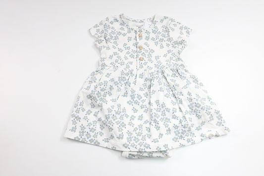 Klänning med inbyggd body från Lindex - Storlek 56 - Vit