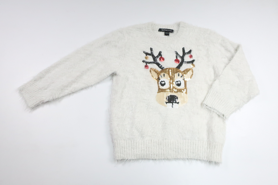 Lurvig jultröja från My Wear Young - Storlek 110/116 - Vit
