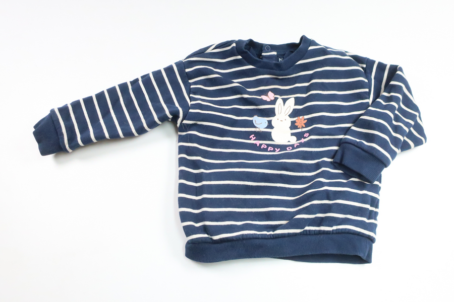 Randig sweatshirt från M&S - Storlek 80 - Marinblå