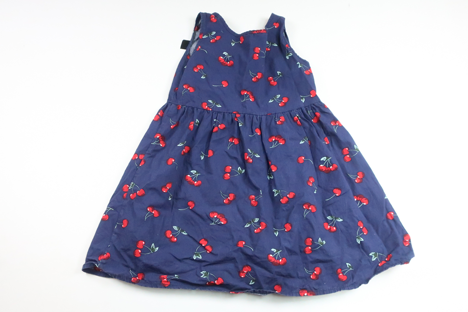 Klänning med körsbär från Hemsytt - Storlek 110/116 - Marinblå