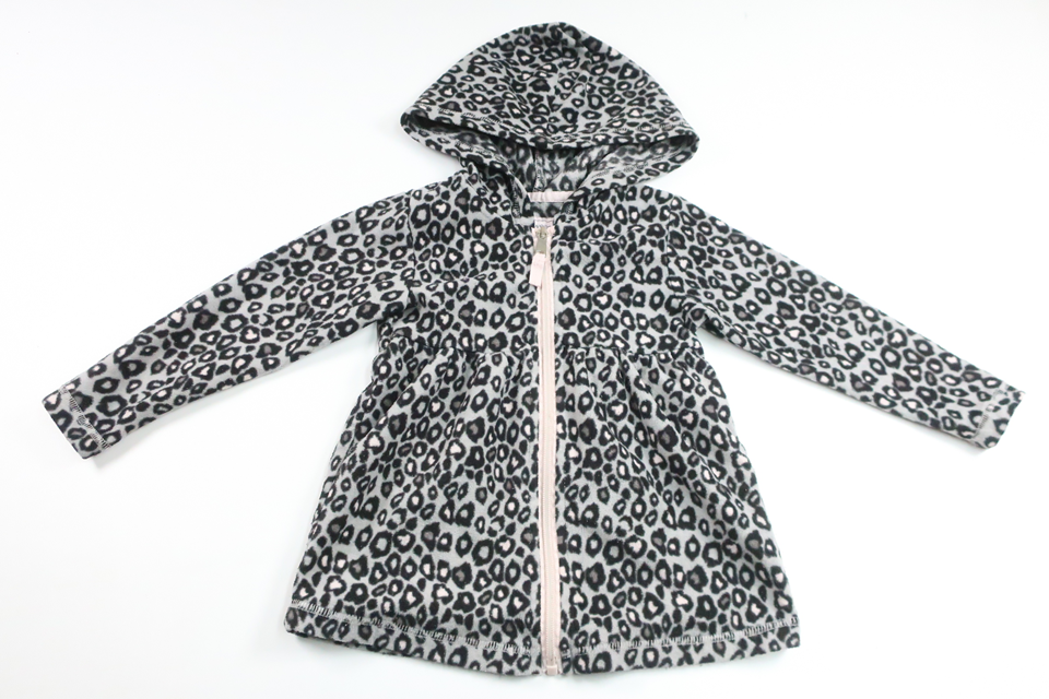 Leopardmönstrad kofta i fleece från My Wear Young - Storlek 98/104 - Grå