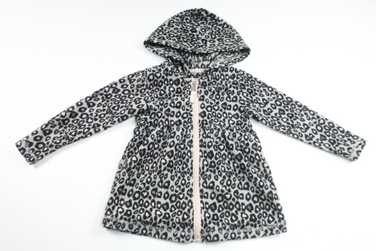 Leopardmönstrad kofta i fleece från My Wear Young - Storlek 98/104 - Grå