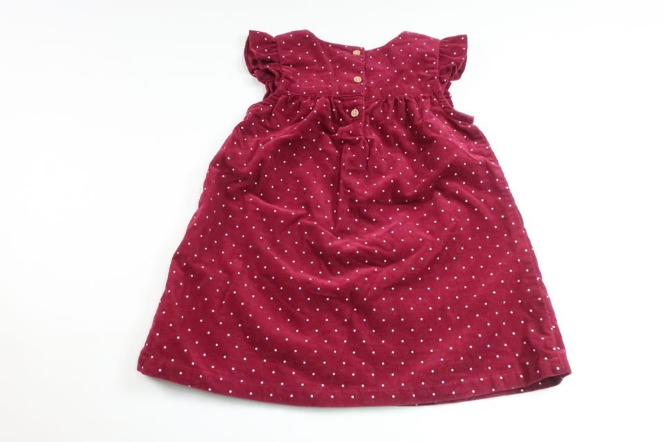 Prickig klänning från H&M - Storlek 74 - Vinröd