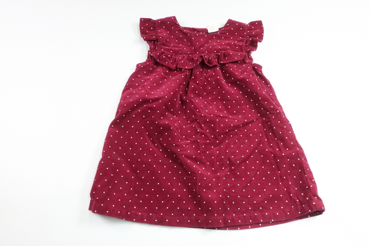 Prickig klänning från H&M - Storlek 74 - Vinröd