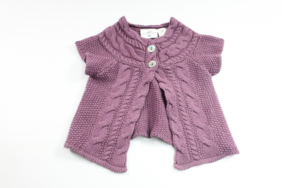 Stickad kofta från H&M - Storlek 74 - Lila