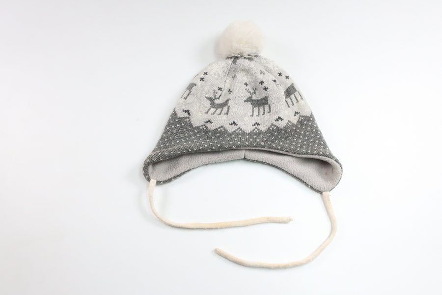 Fleecefodrad mössa från H&M - Storlek 74/80 - Grå