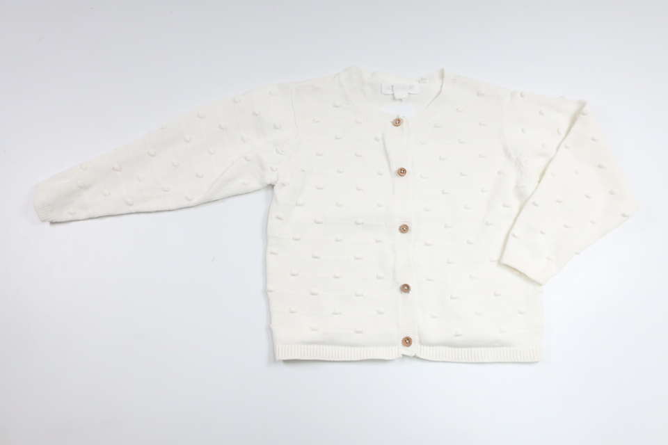 Prickig kofta från Petter & Kajsa - Storlek 74/80 - Vit