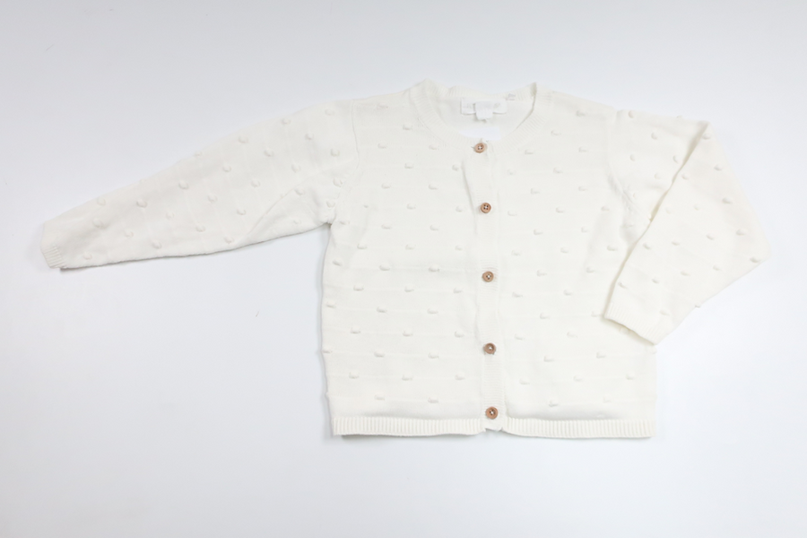 Prickig kofta från Petter & Kajsa - Storlek 74/80 - Vit