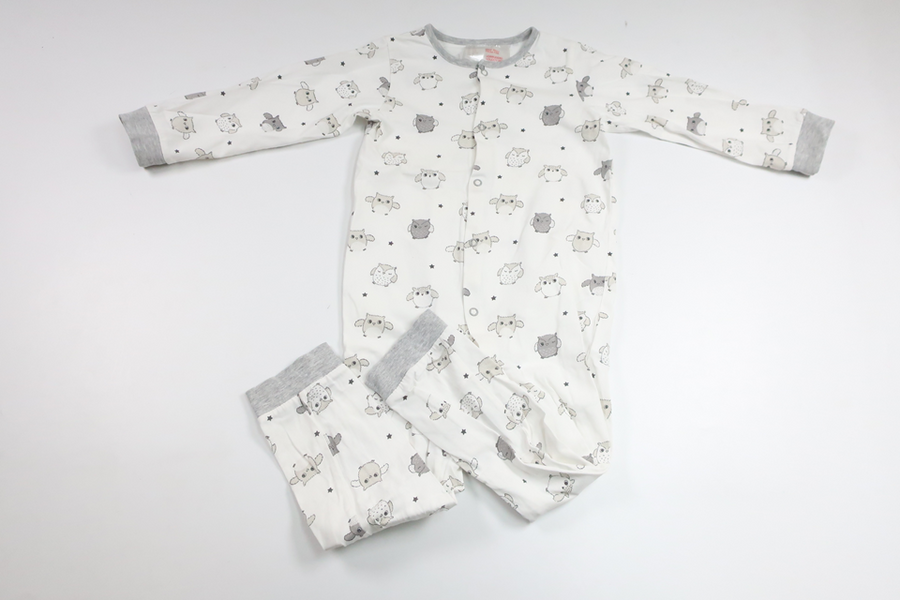 Pyjamas med ugglor från H&M - Storlek 98 - Vit