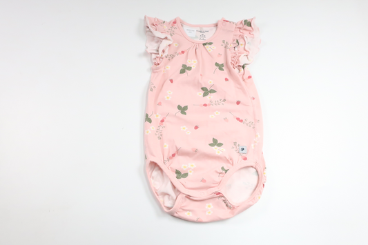 Blommig body från Polarn o. Pyret - Storlek 80 - Rosa