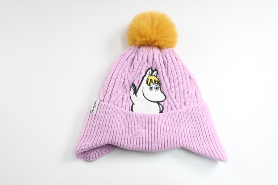 Fleecefodrad mössa med tofs från Moomin by Nordic Buddies - Storlek 86/92 - Lila