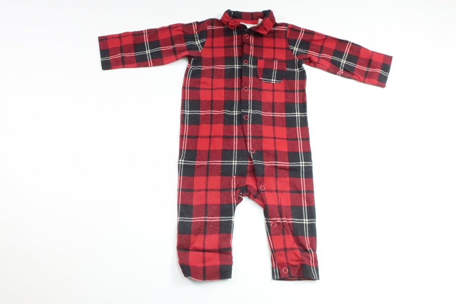 Rutig pyjamas från H&M - Storlek 68 - Röd