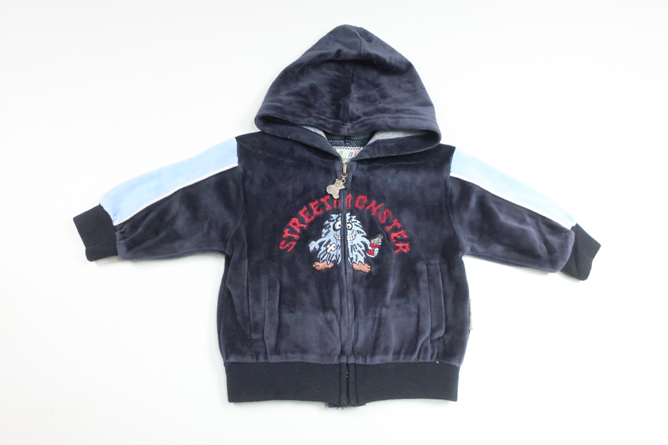 Munkjacka i fleece från Petter & Kajsa - Storlek 68 - Marinblå