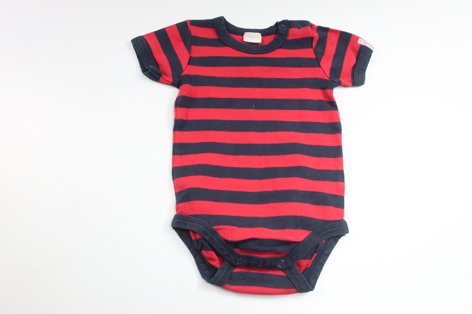 Randig body från Lindex - Storlek 74 - Röd