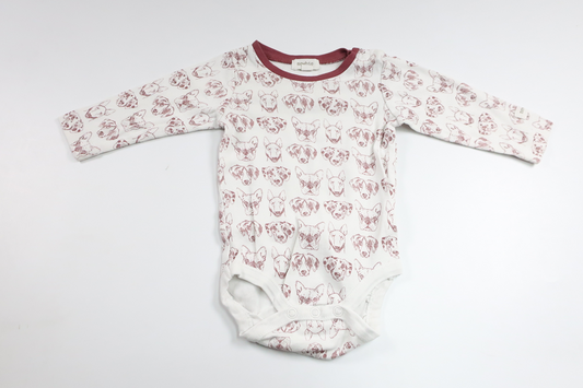 Body med hundar från Newbie - Storlek 62 - Vit