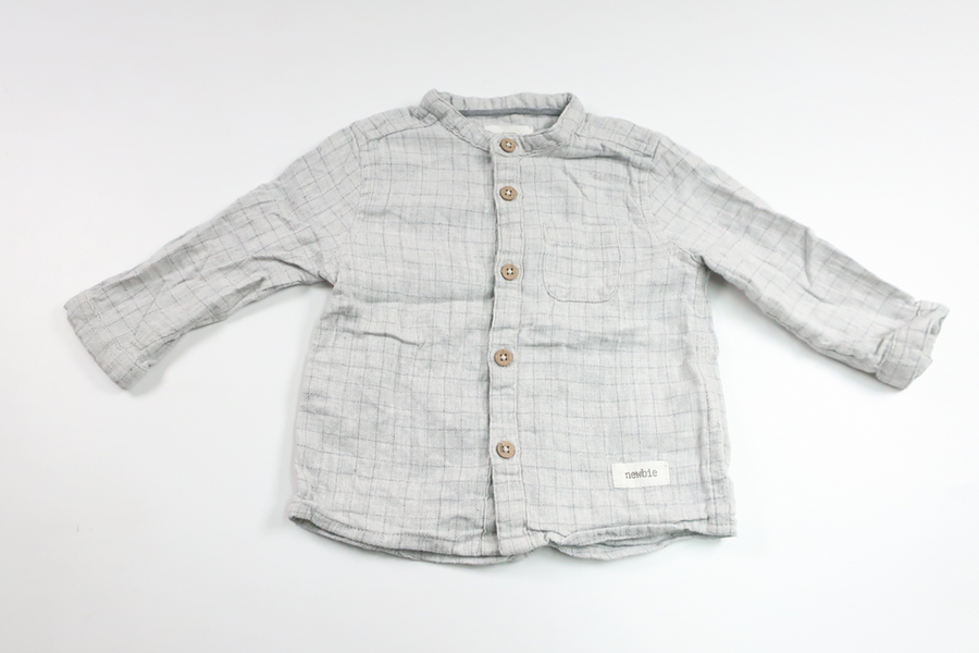 Rutig skjorta från Newbie - Storlek 68 - Grå