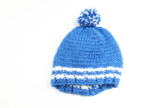 Stickad mössa från Hemstickat - Storlek 56/62 - Blå