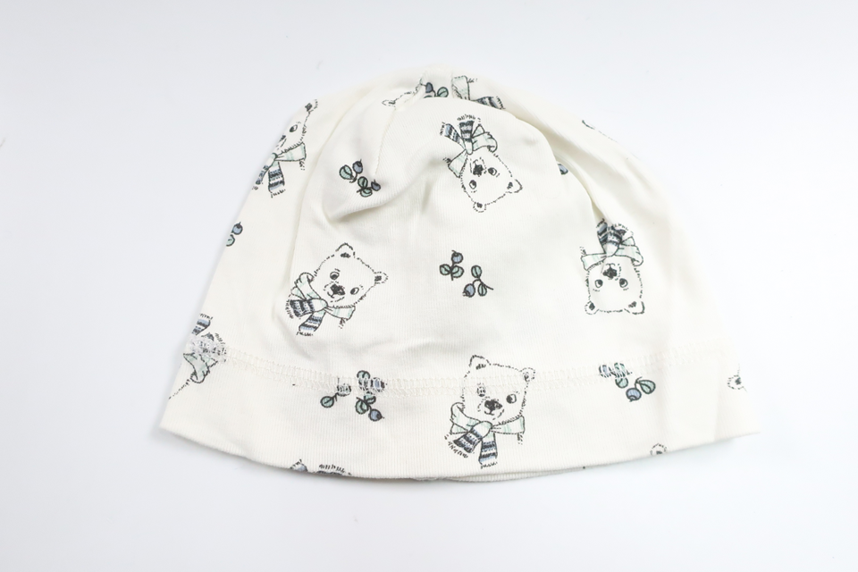Mössa med björnar från Ellos - Storlek 56 - Benvit