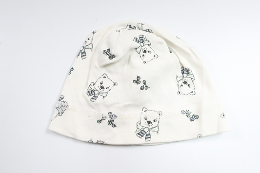 Mössa med björnar från Ellos - Storlek 56 - Benvit