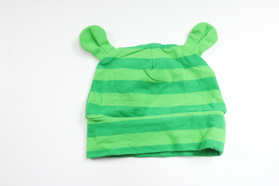 Randig mössa med öron från Okänt - Storlek 56 - Grön