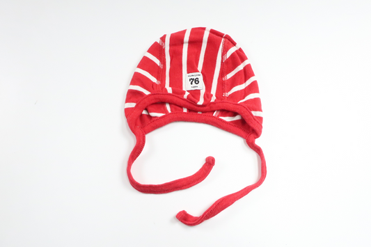 Randig hjälmmössa från Polarn o. Pyret - Storlek 40/452 - Röd