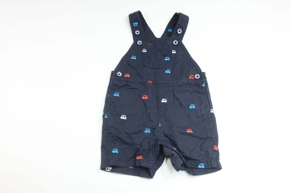 Hängselshorts med bilar från Next - Storlek 74/80 - Marinblå