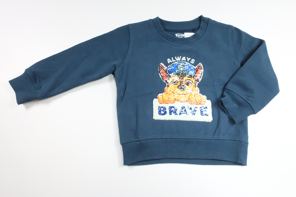 Sweatshirt med Paw Patrol och vändbara paljetter från Cool Club by Smyk - Storlek 92 - Blå