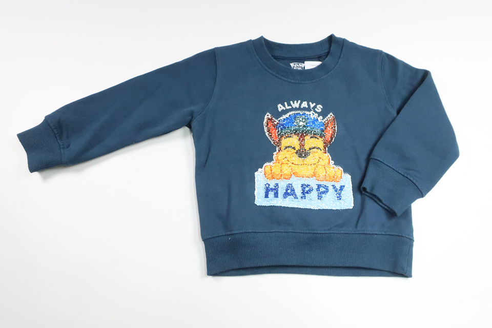 Sweatshirt med Paw Patrol och vändbara paljetter från Cool Club by Smyk - Storlek 92 - Blå