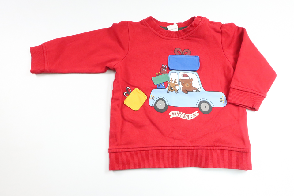 Sweatshirt med julmotiv från H&M - Storlek 80 - Röd