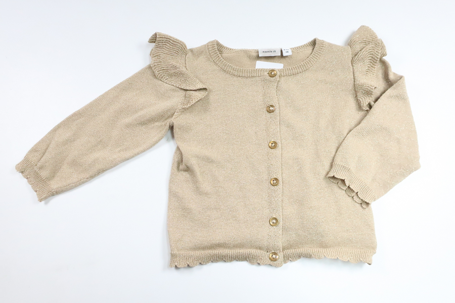 Glittrig kofta från Name It - Storlek 74 - Gul