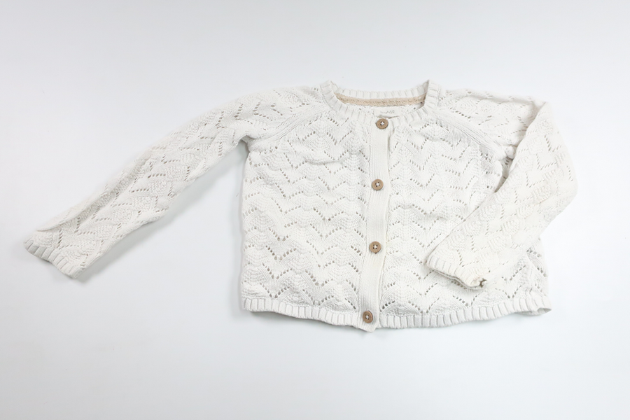 Stickad kofta från Newbie - Storlek 86 - Vit
