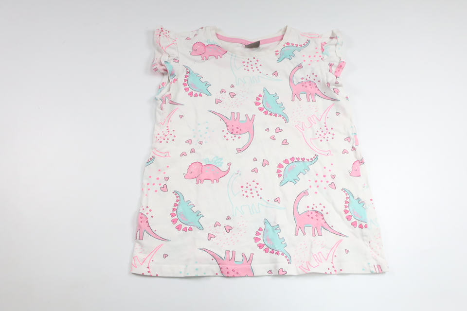 Pyjamas tröja meed dinosaurier från Little Kids - Storlek 122/128 - Vit