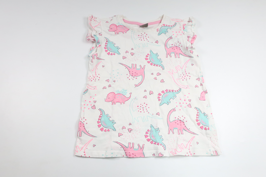 Pyjamas tröja meed dinosaurier från Little Kids - Storlek 122/128 - Vit