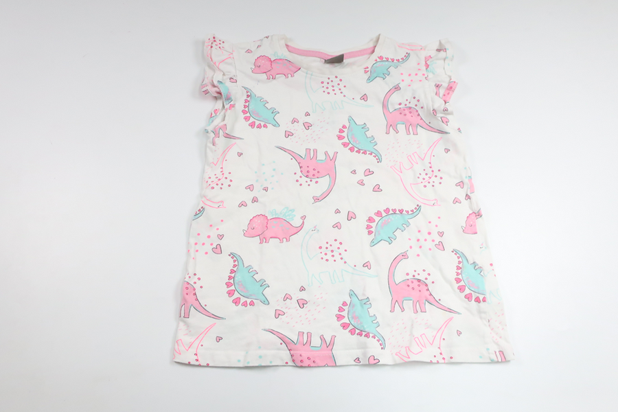 Pyjamas tröja meed dinosaurier från Little Kids - Storlek 122/128 - Vit