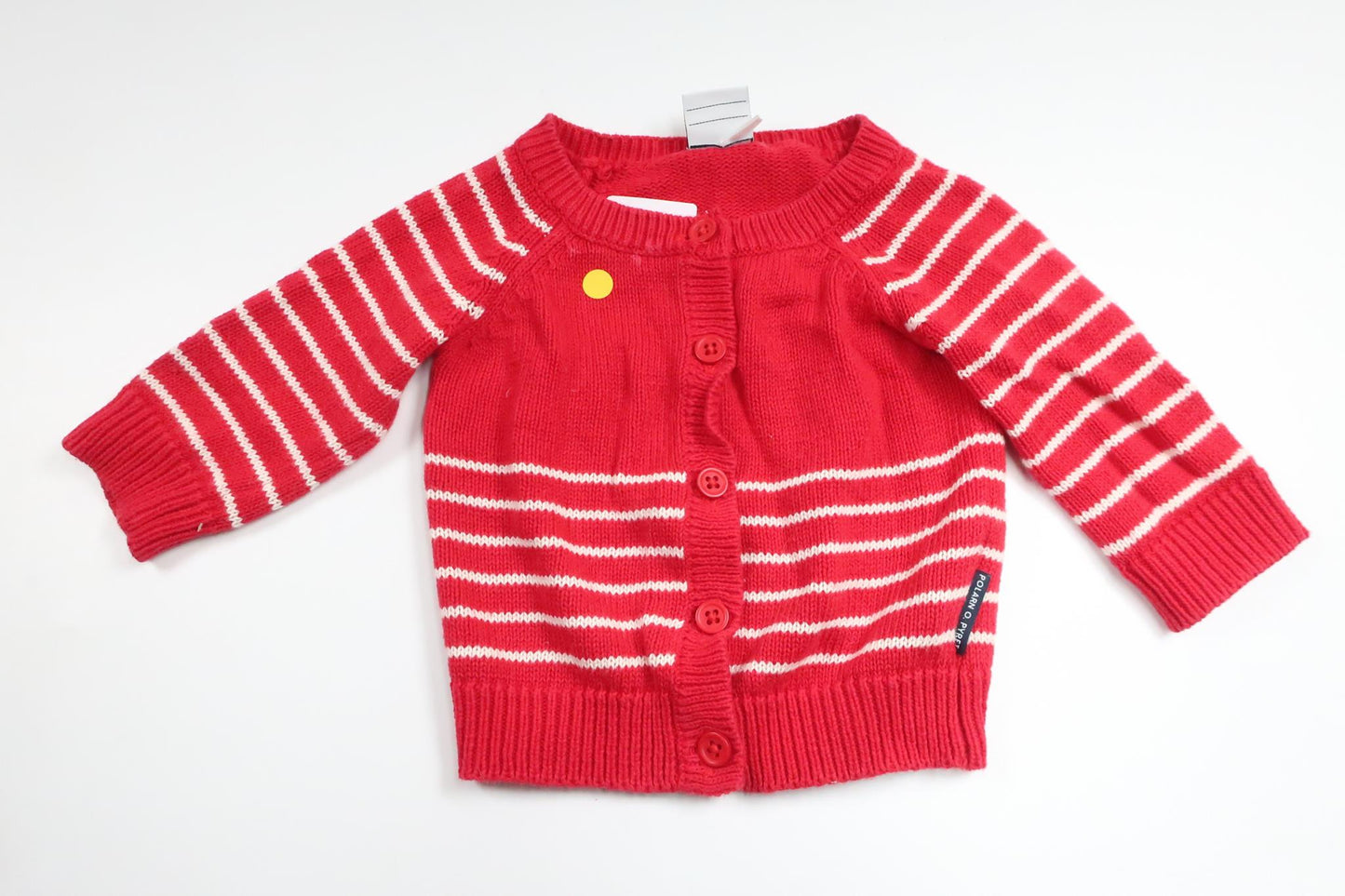 Stickad kofta från Polarn o. Pyret - Storlek 56 - Röd