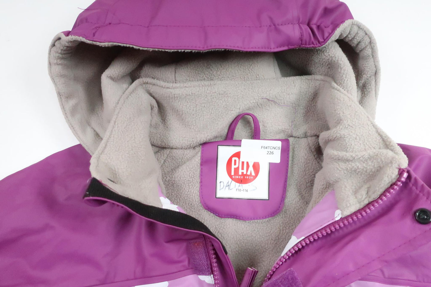 Fleecefodrad regnjacka från PAX - Storlek 110/116 - Lila