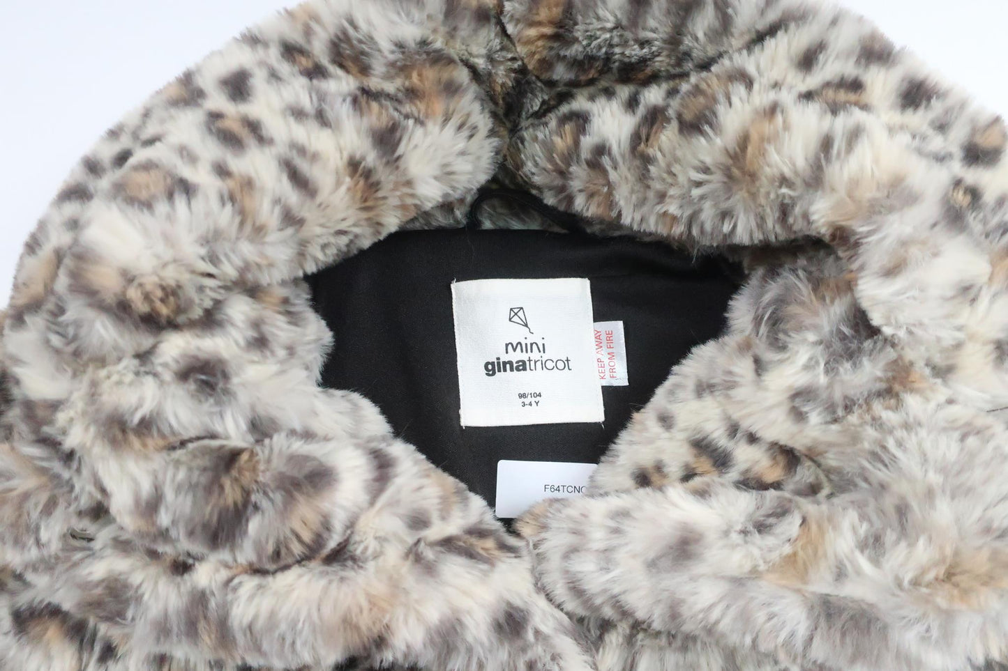 Leopardmönstrad jacka i fuskpäls från Mini Gina Tricot - Storlek 98/104 - Beige