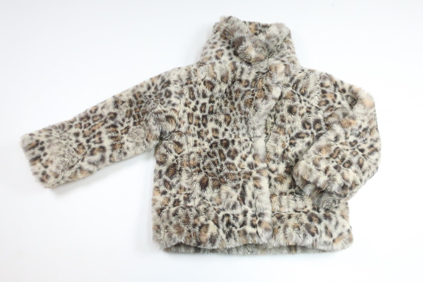 Leopardmönstrad jacka i fuskpäls från Mini Gina Tricot - Storlek 98/104 - Beige
