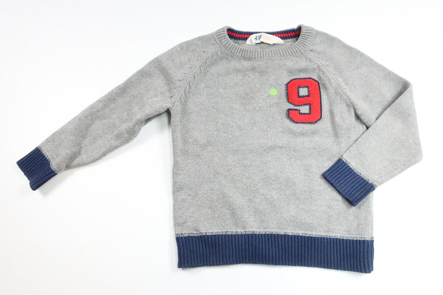 Stickad tröja från H&M - Storlek 98/104 - Grå