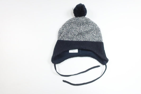 Fleecefodrad mössa med tofs från H&M - Storlek 86/92 - Marinblå