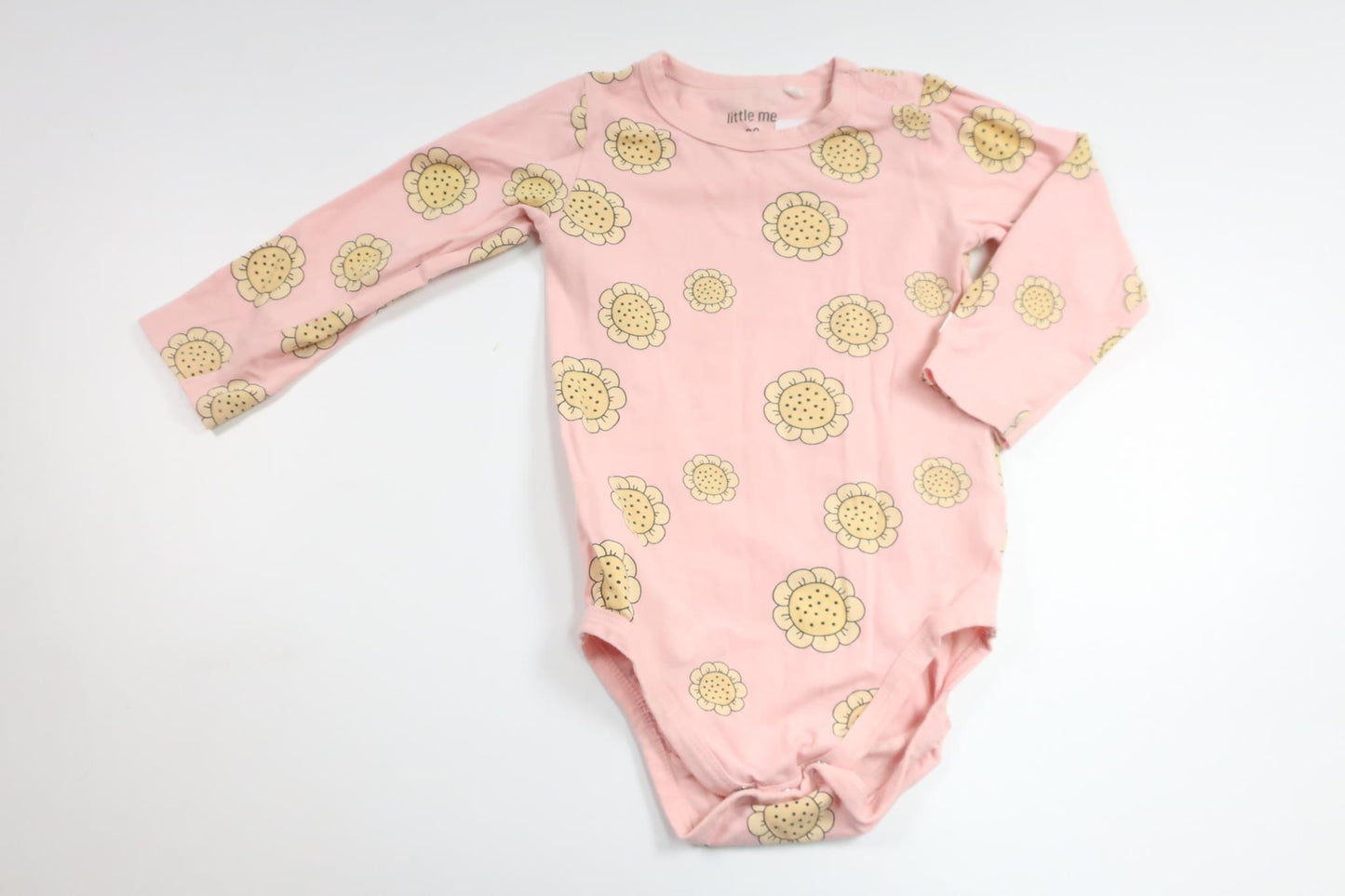 Blommig body från Little Me - Storlek 80 - Rosa