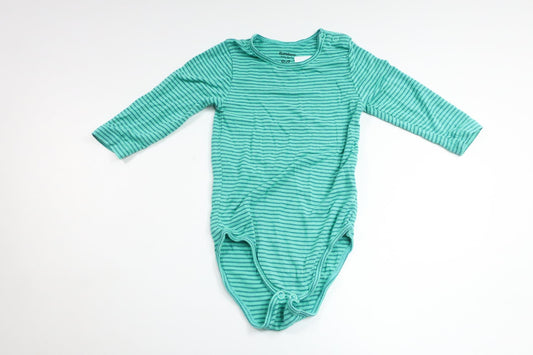 Randig body i bambu från Bamboo Baby Basic - Storlek 74 - Grön